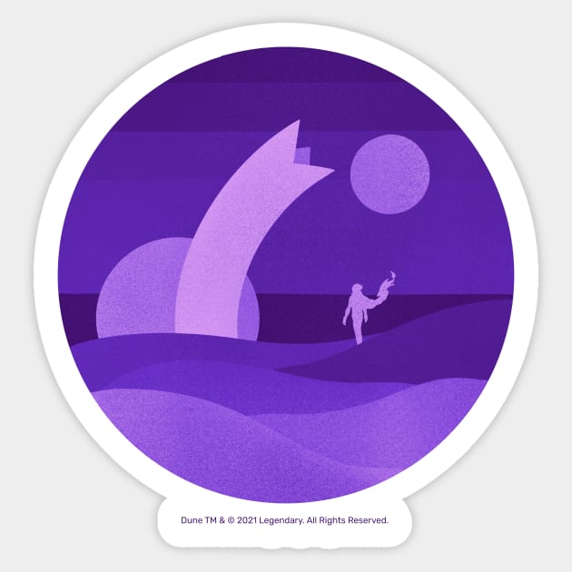 Minimalist Arrakis, Purple Sticker by Dream Artworks